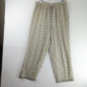 Bridgetown Collection Animal Print Silk Pants Size XL Drawstring Mini Leopard